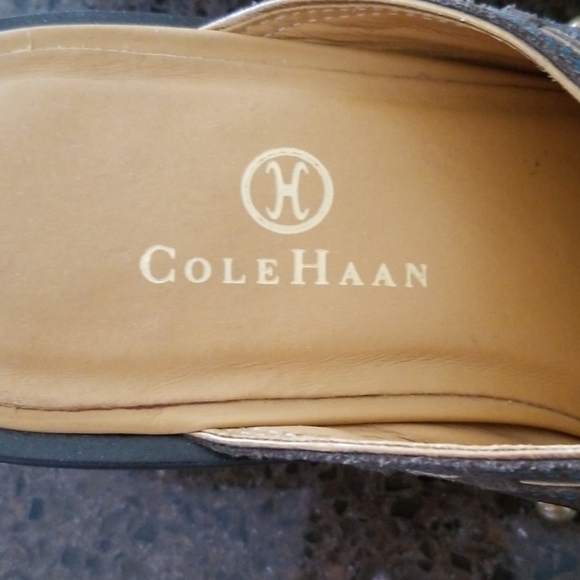 Cole Haan Olive Suede Mules w Brass Accents! - Picture 3 of 8